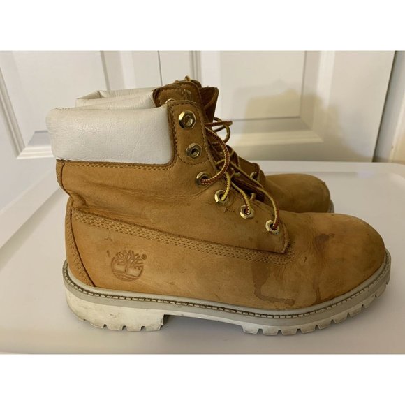 TIMBERLAND Men's Sz 5 Wheat White Suede Boots Rare Color‎ Combo - Picture 1 of 8